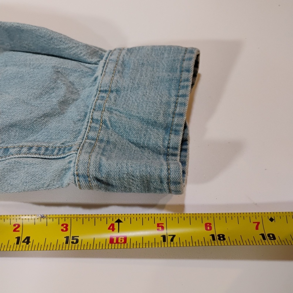 Lauren Ralph Lauren Women's Size 6 Denim Blue Shirt Dress Pearl Buttons Pocket - Picture 16 of 16